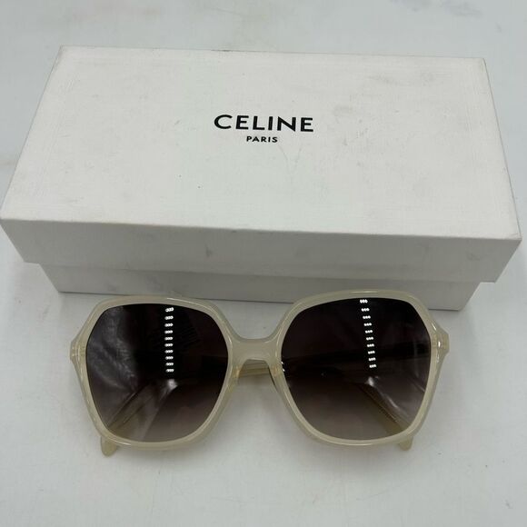 Women’s Celine round acetate oversized sunglasses made in Italy - Picture 1 of 9